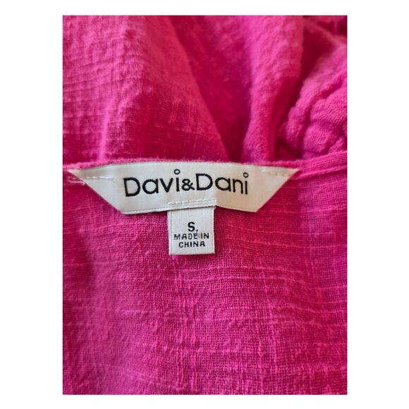 Davi & Dani Cover Swim Cover-up Boho Womens Barbie Pink Size M Beachy Coastal - Picture 4 of 5
